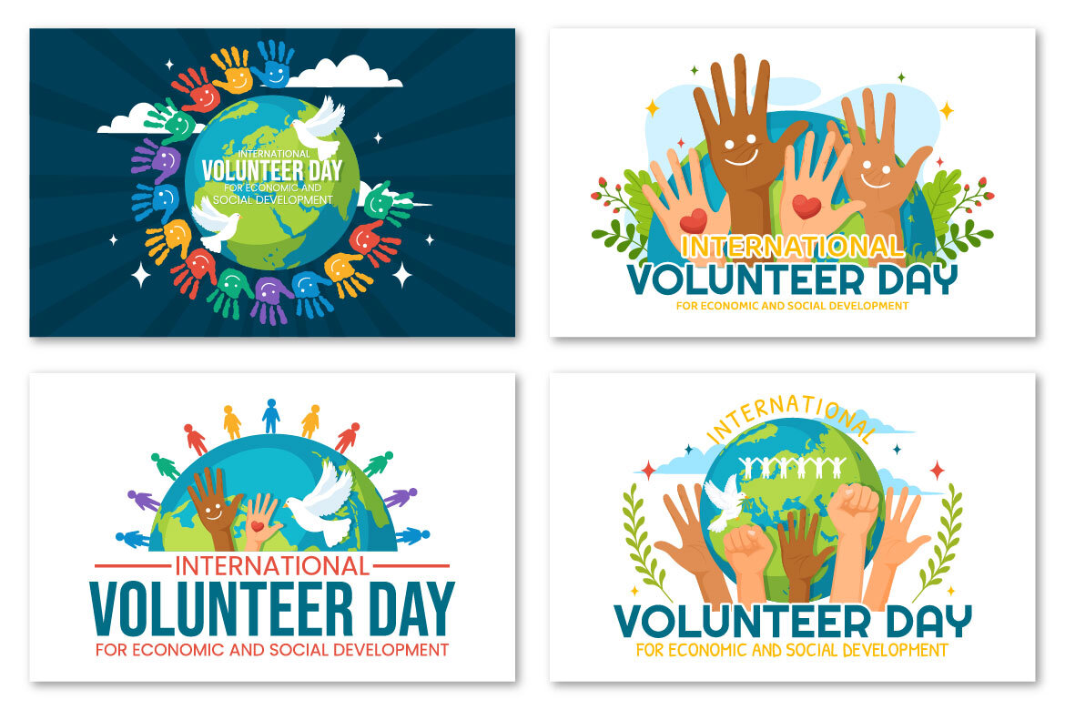 12 International Volunteer Day FREE Illustrations - view 2