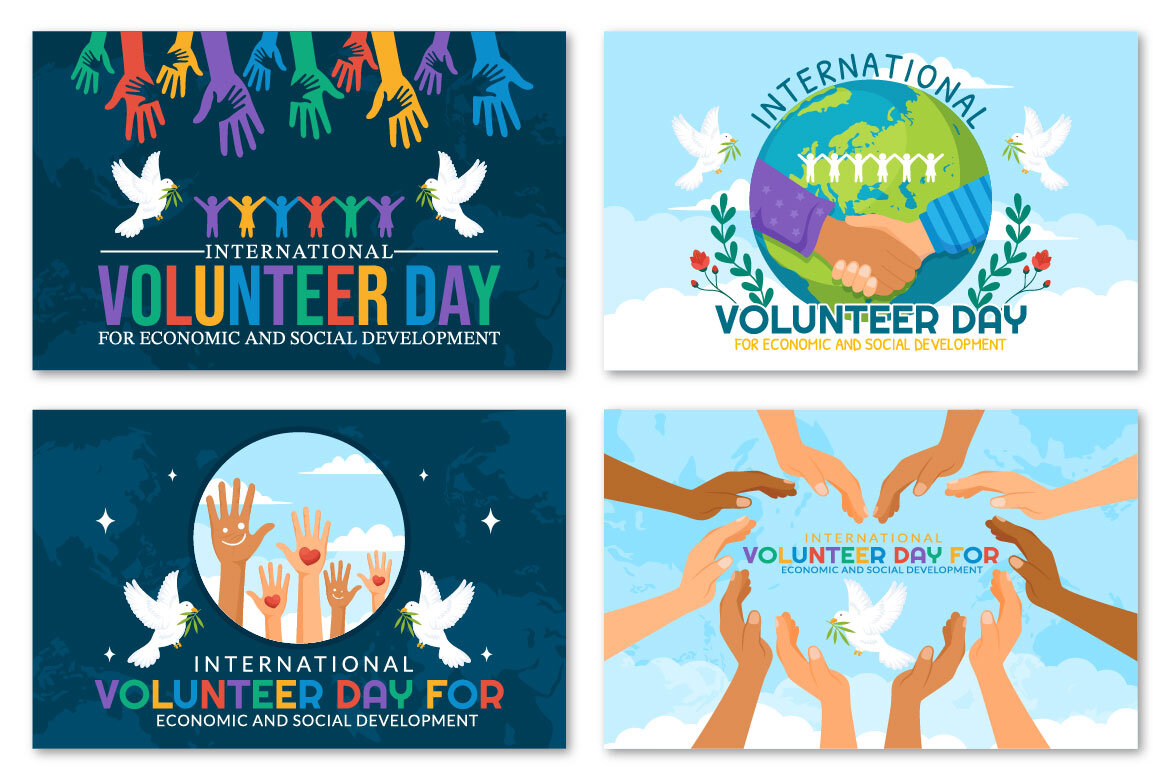 12 International Volunteer Day FREE Illustrations - view 3