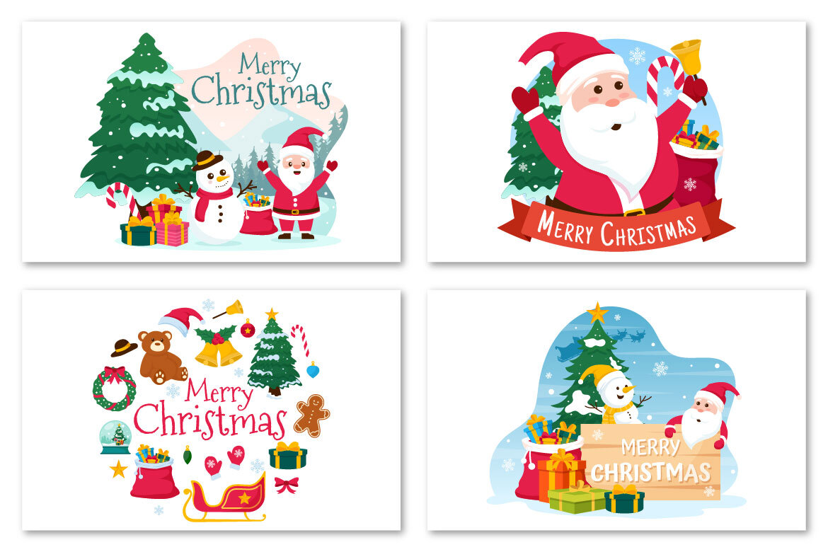 13 Merry Christmas FREE Vector Illustration - view 4