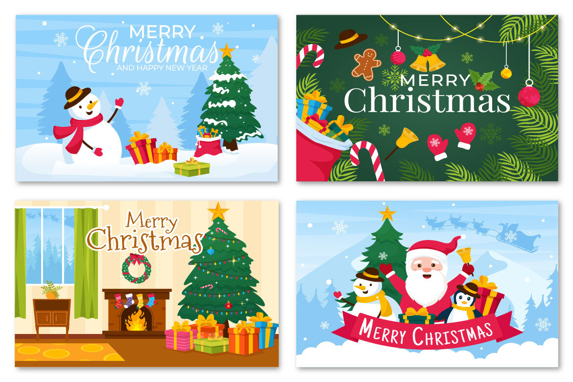 13 Merry Christmas FREE Vector Illustration alternate