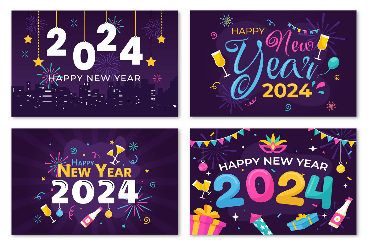 15 Happy New Year 2024 FREE Illustrations - view 4
