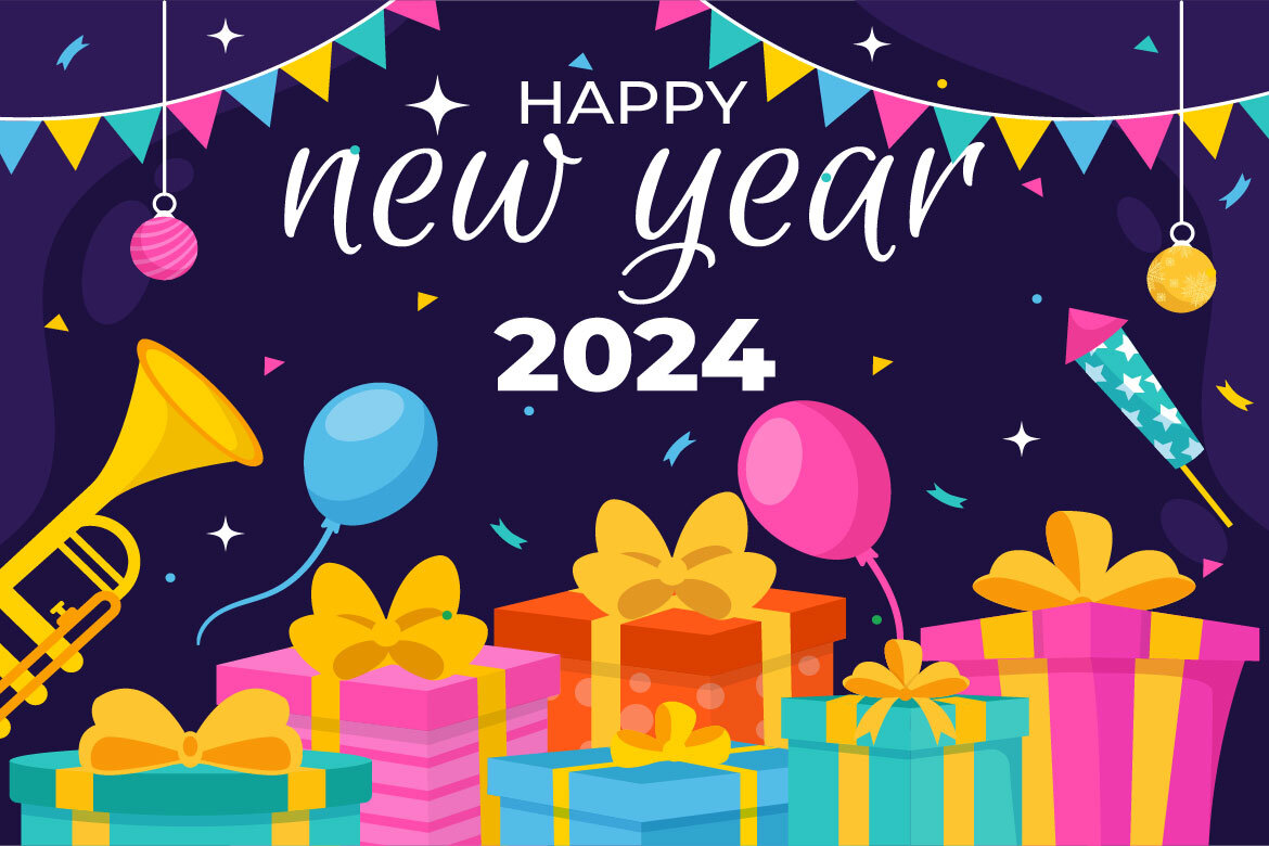 15 Happy New Year 2024 FREE Illustrations alternate