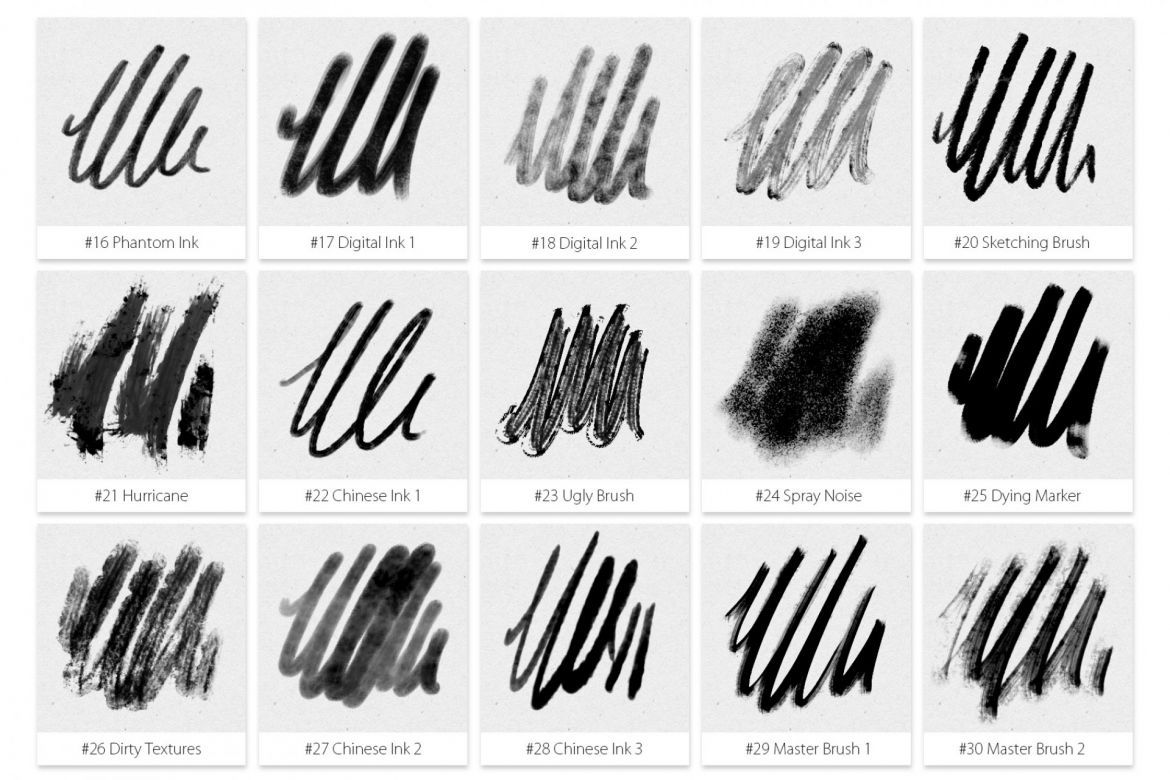 Free Inktober 2019 Photoshop Brushes - view 3