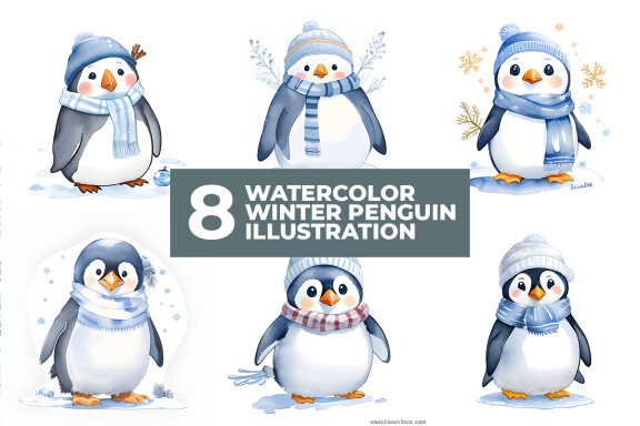 8 Penguin Winter FREE Stock Images