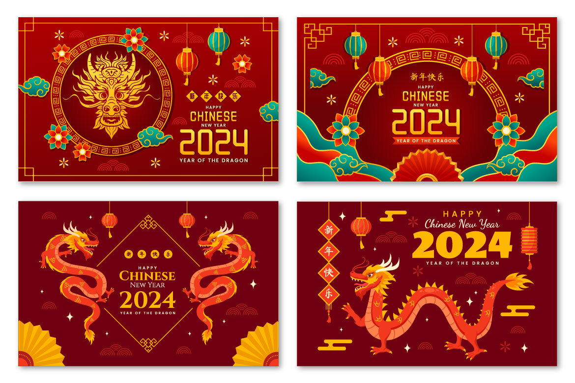 16 Happy Chinese New Year 2024 FREE Illustrations alternate