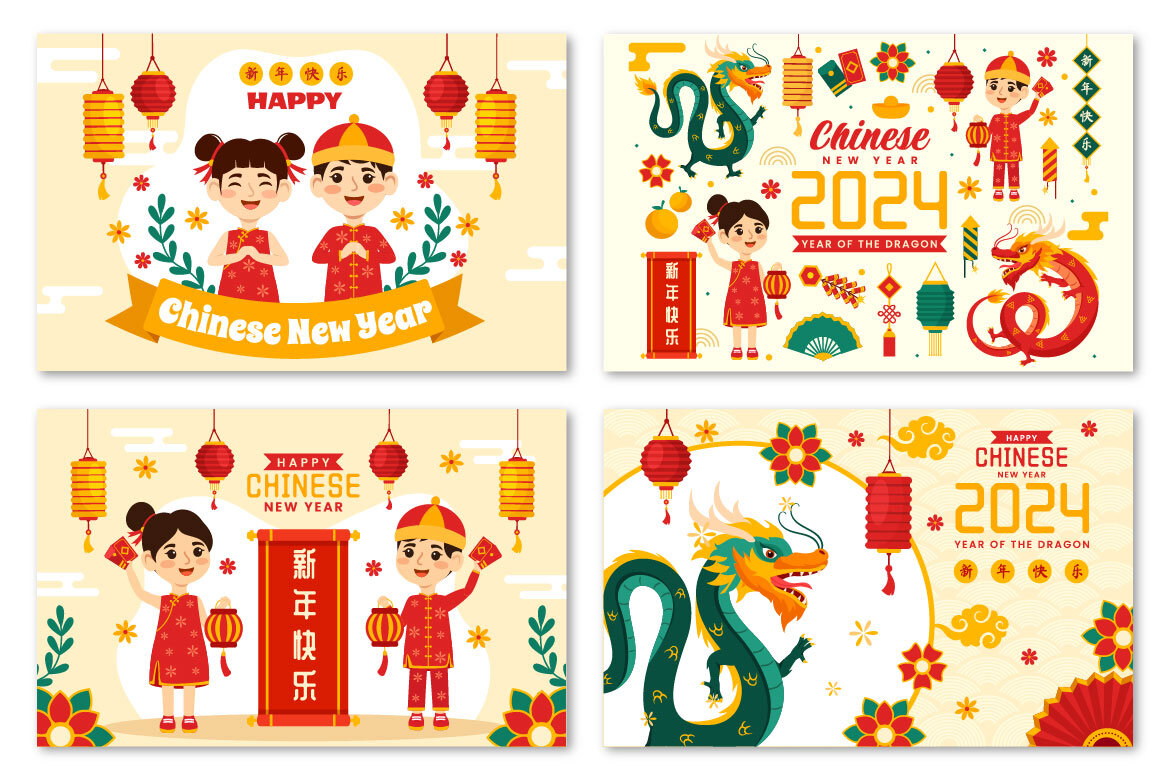 16 Happy Chinese New Year 2024 FREE Illustrations - view 4