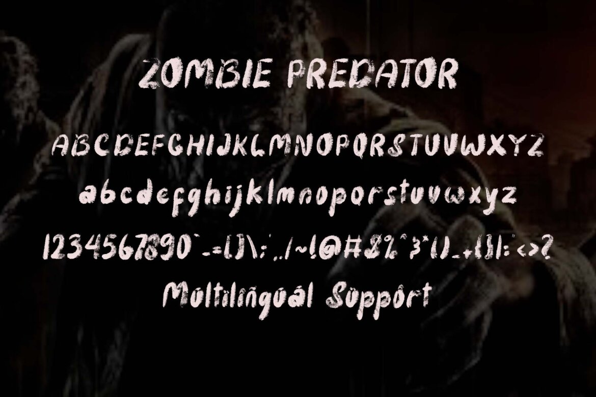 Zombie Predator FREE Brush Font alternate