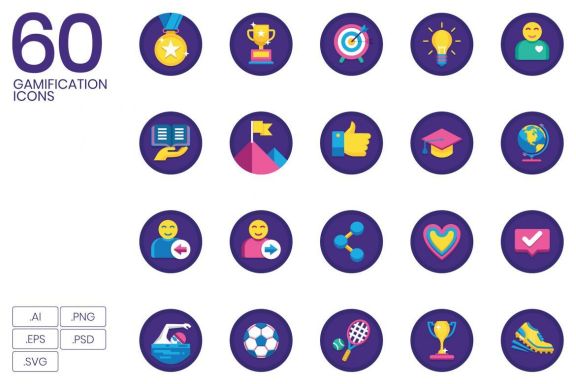 60 Gamification Icons | Orchid
