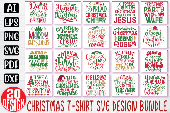 FREE Christmas Quotes T-shirt Bundle