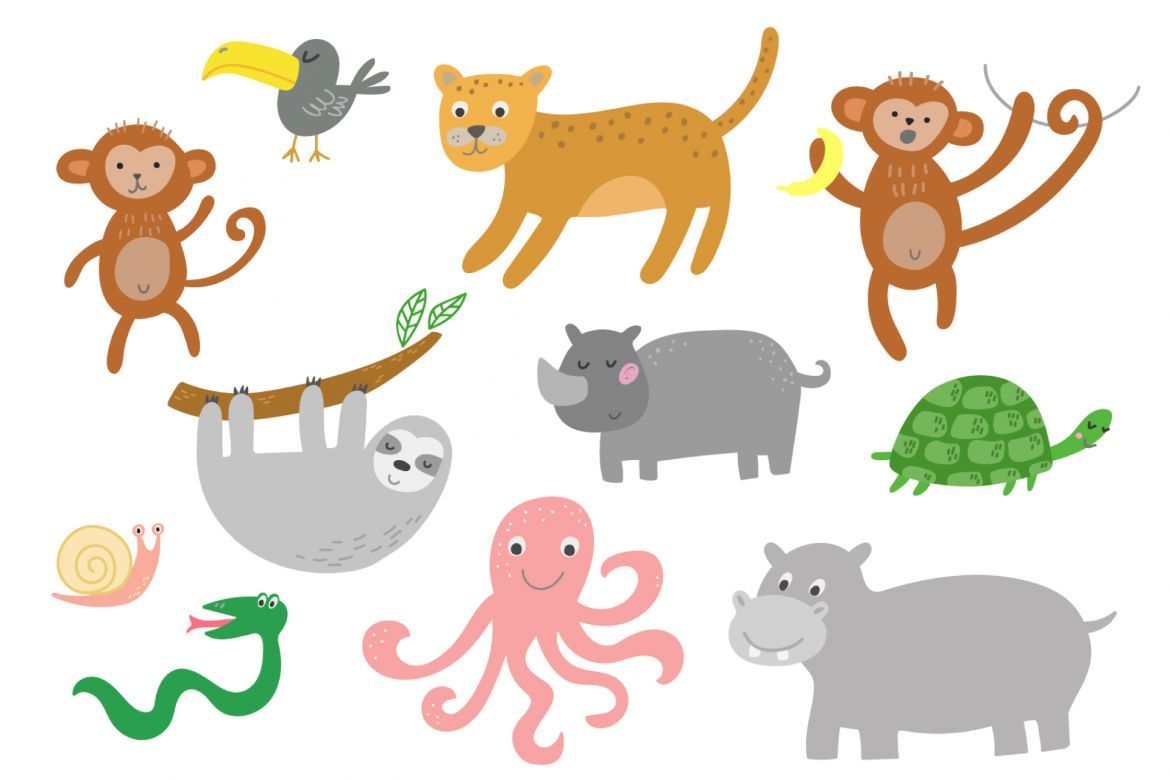 Jungle Animals Clip Art - view 3