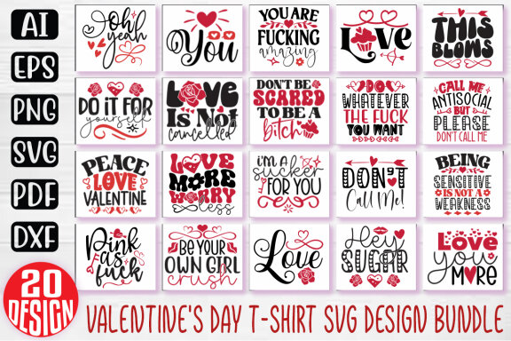 FREE Valentine Quotes T-shirt Bundle