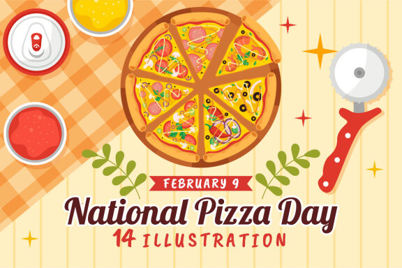 14 National Pizza Day FREE Vector Illustrations