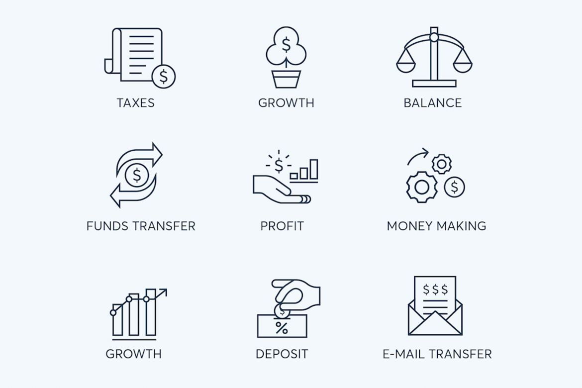 78 Fintech Line Icons - view 4