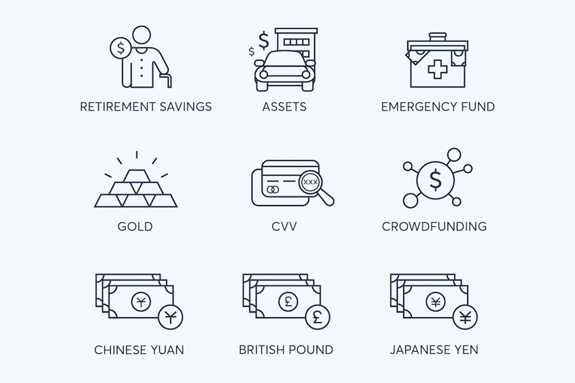 78 Fintech Line Icons - view 6