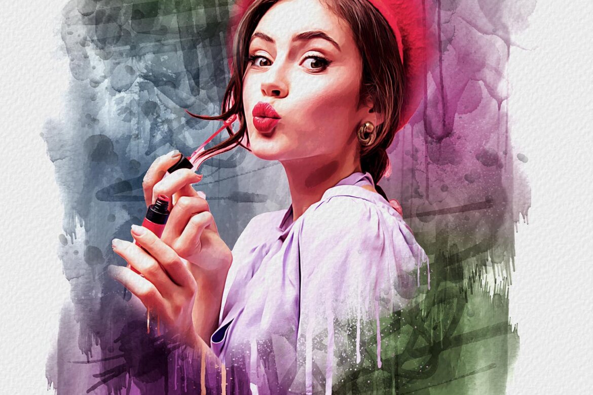  Drawing Watercolor Art Photo FREE Template alternate