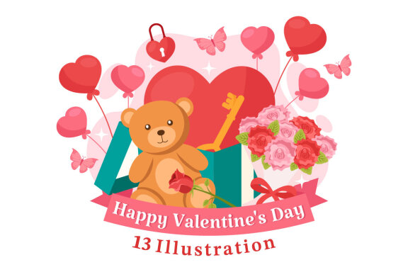 13 Happy Valentine's Day FREE Illustration