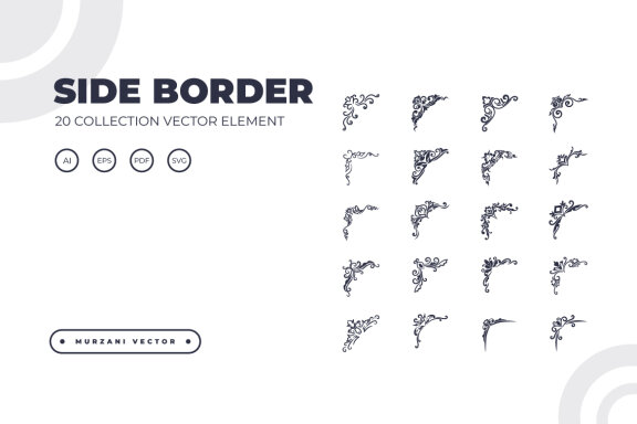 Collection of side border FREE vector elements