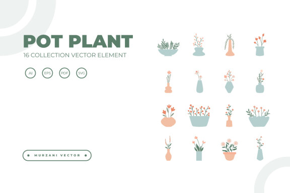 Collection of vector pot plant FREE elements