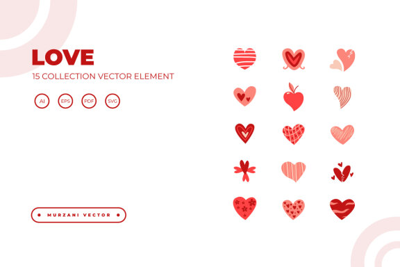 Set of heart symbols - Free Shapes