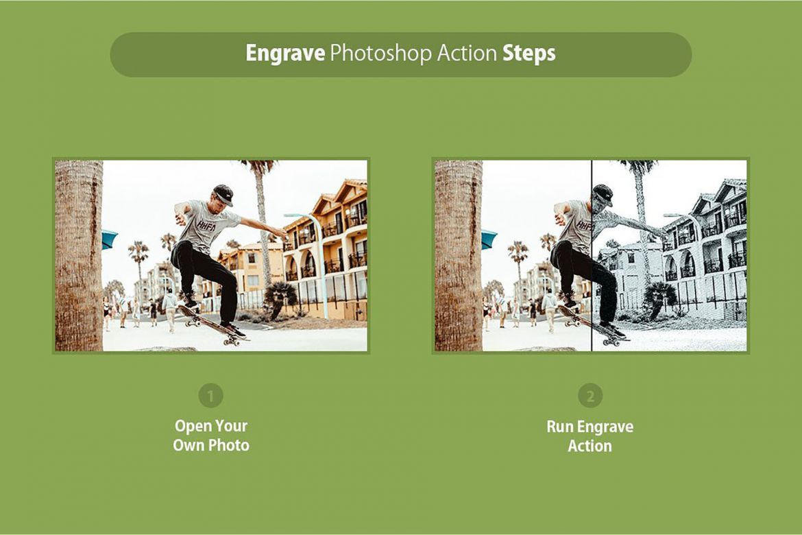 Engrave Photoshop Action alternate