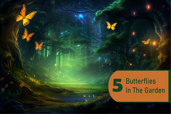 Fireflies and butterflies in magical forest FREE backgrounds