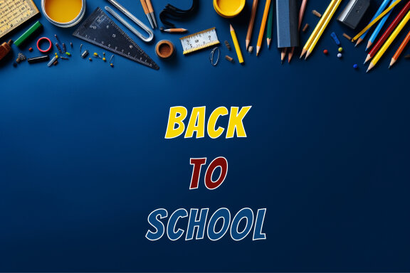 School supplies with sapphire background - Free Stock Images