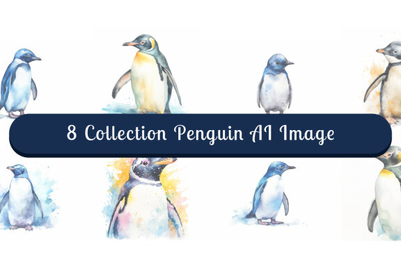Free watercolor penguin collection vol. 1