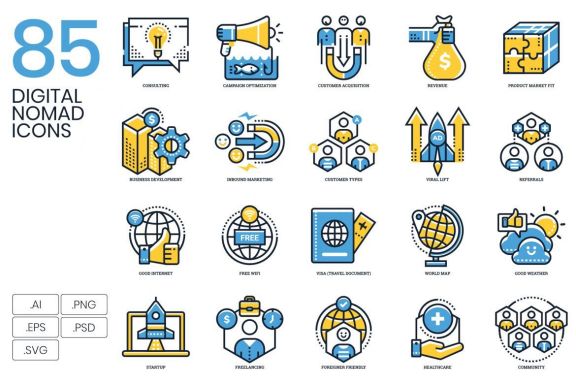 85 Digital Nomad Icons | Kinetic