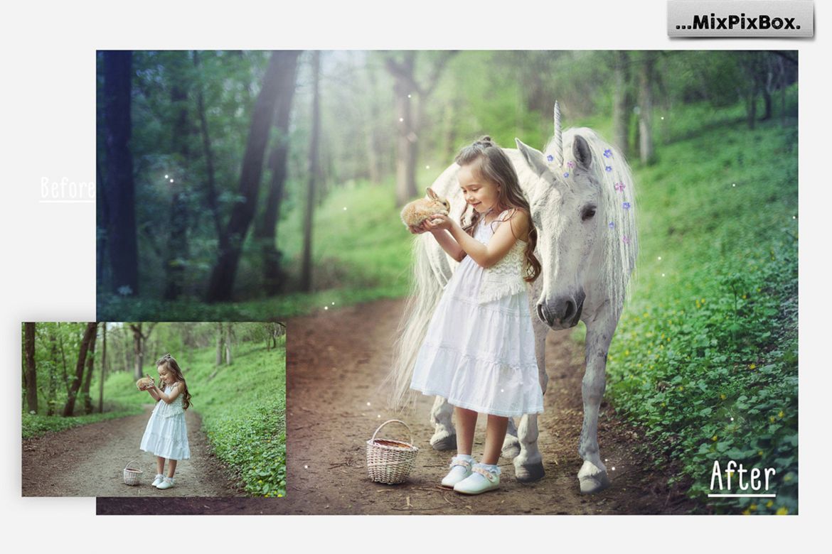 Unicorn PNG Overlays Pack+ Backdrops alternate