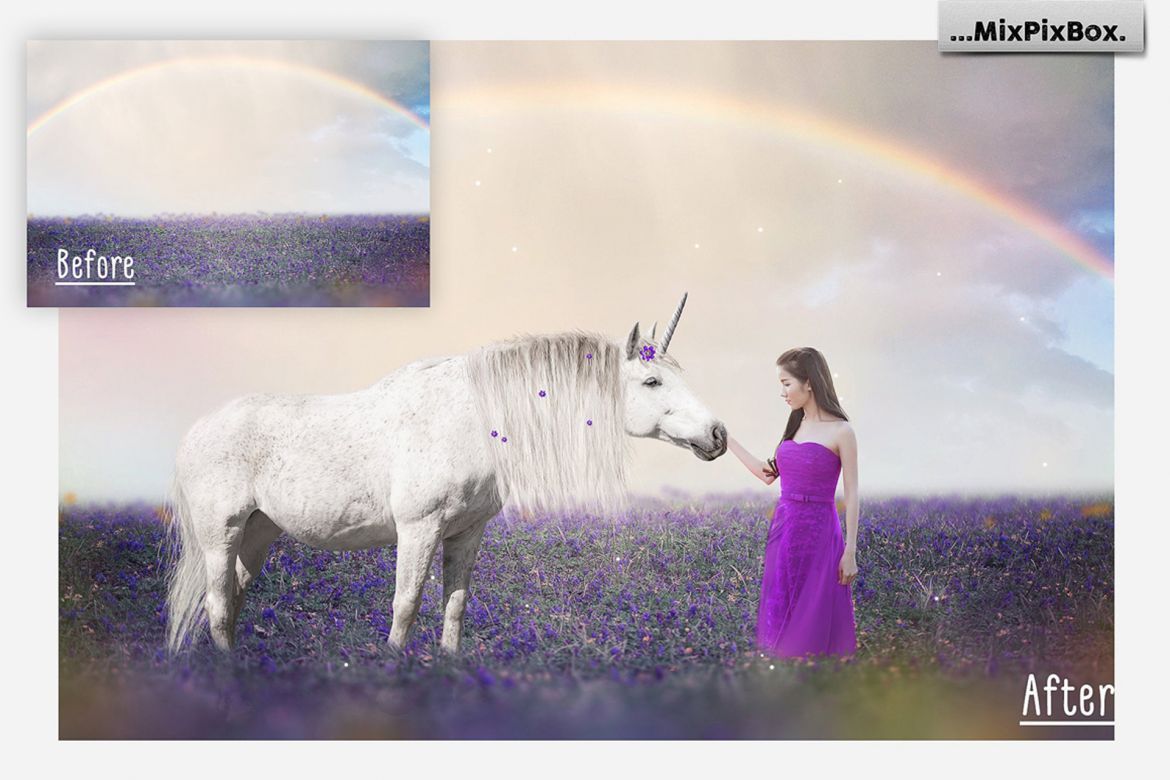 Unicorn PNG Overlays Pack+ Backdrops - view 3