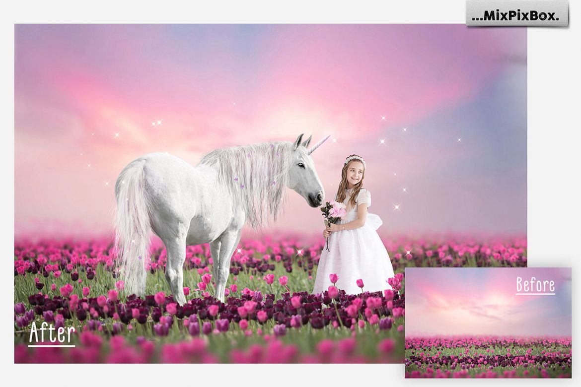 Unicorn PNG Overlays Pack+ Backdrops - view 4
