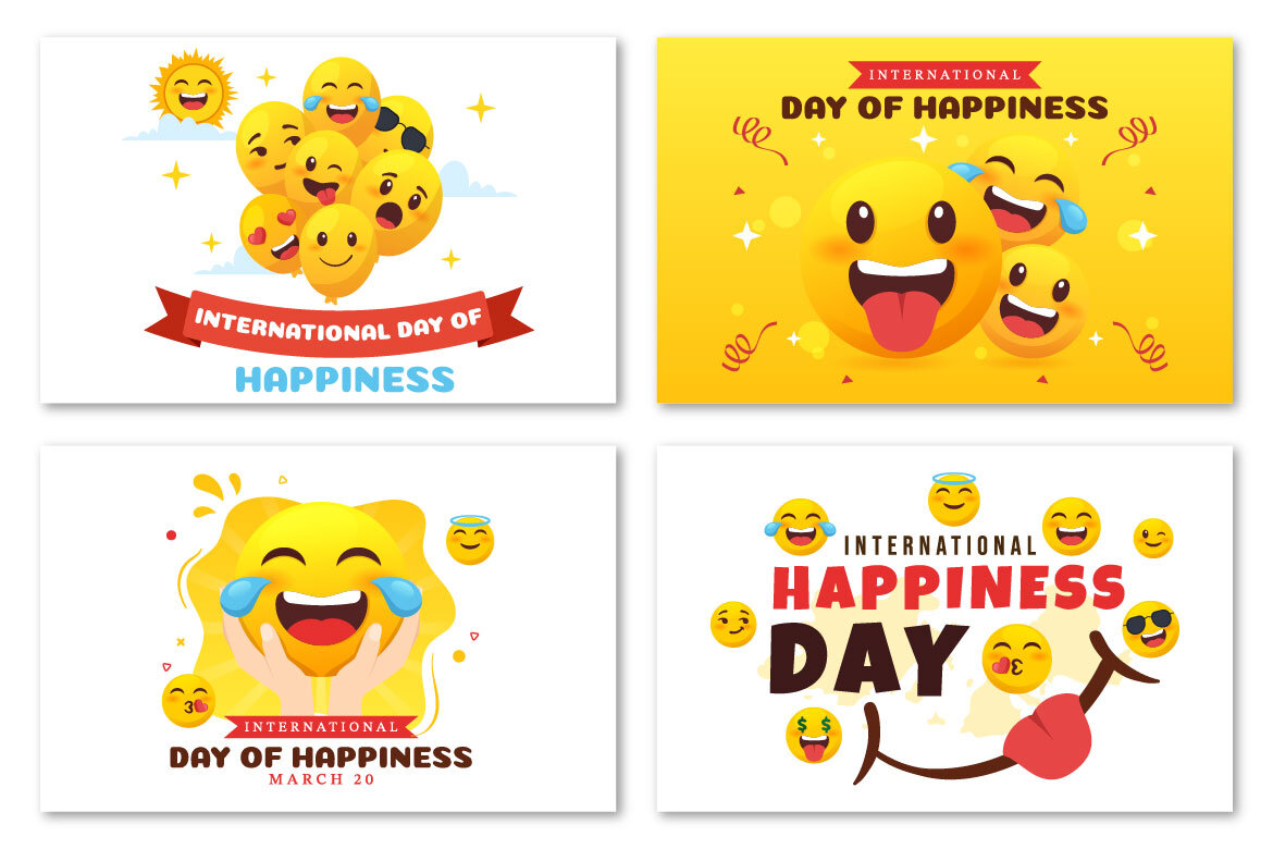12 World Happiness Day FREE Illustrations alternate
