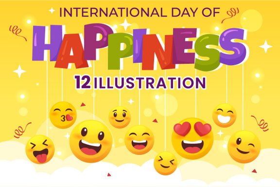 12 World Happiness Day FREE Illustrations