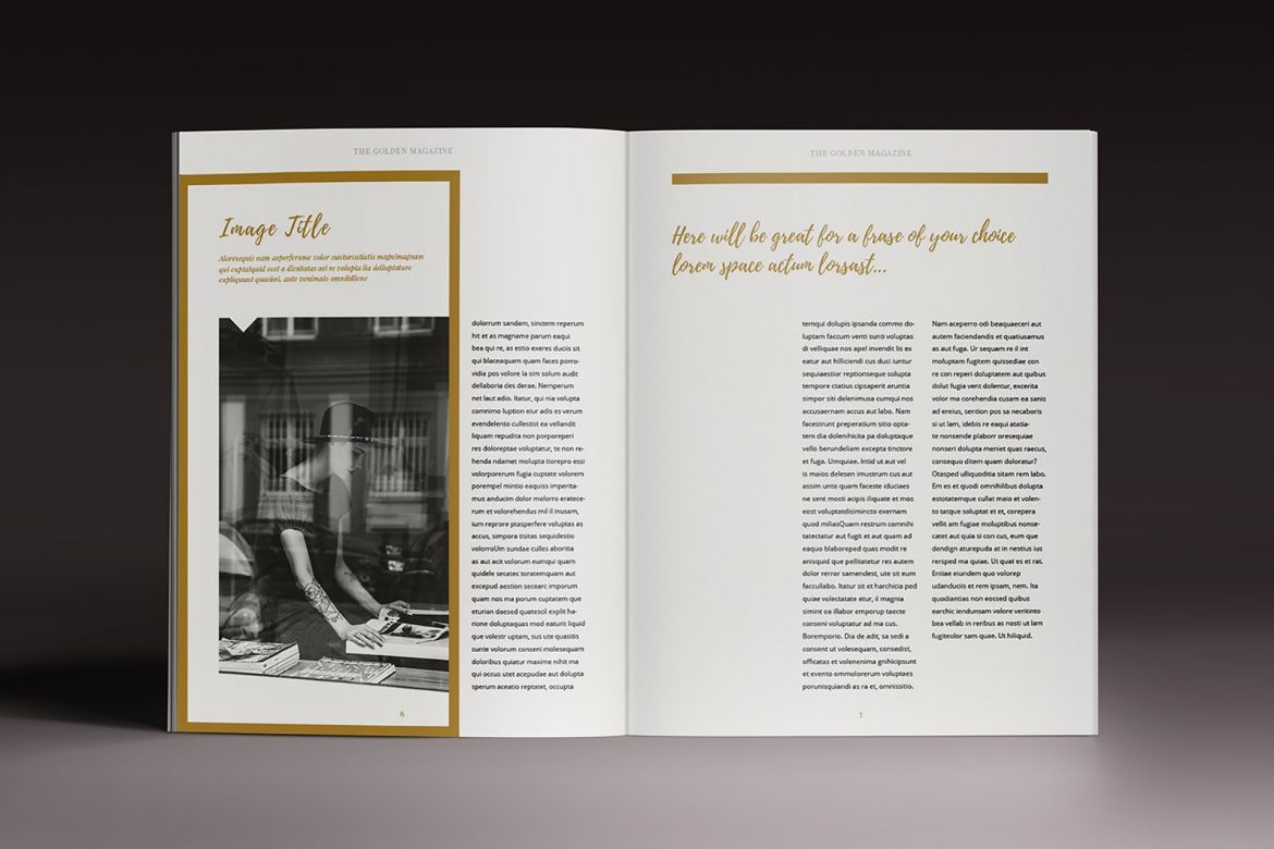 Golden Magazine Indesign Template - view 4
