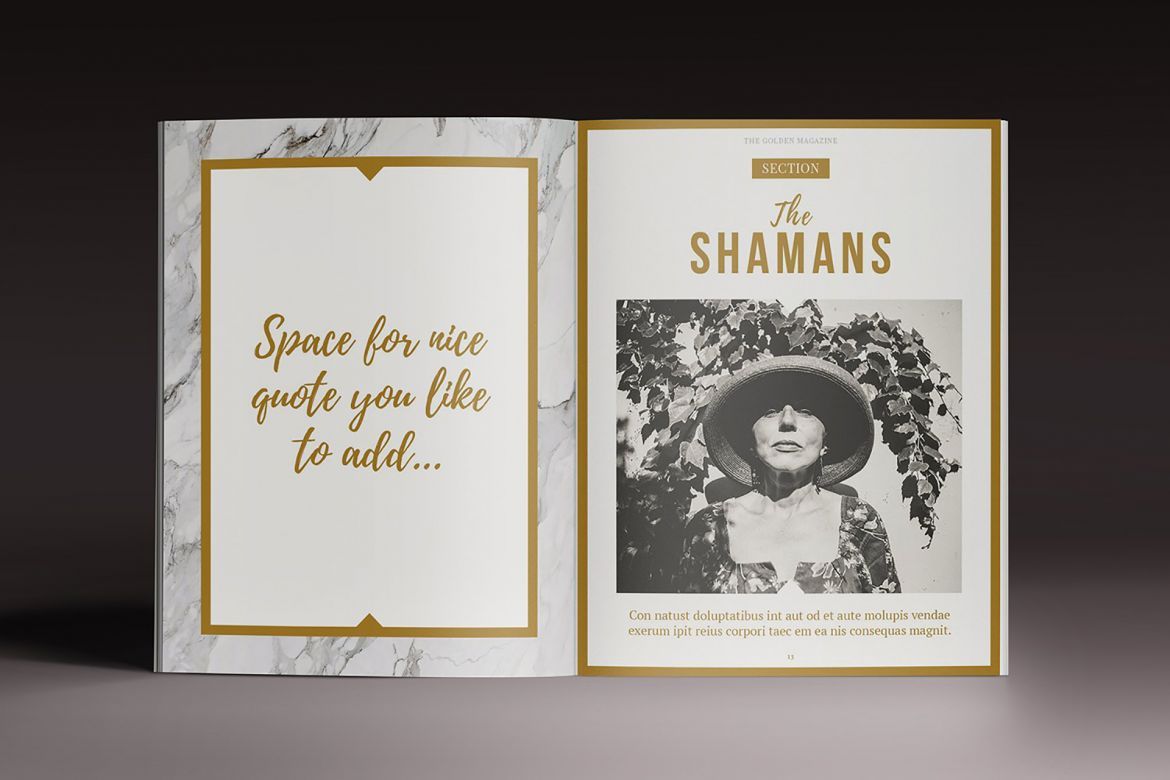 Golden Magazine Indesign Template - view 7