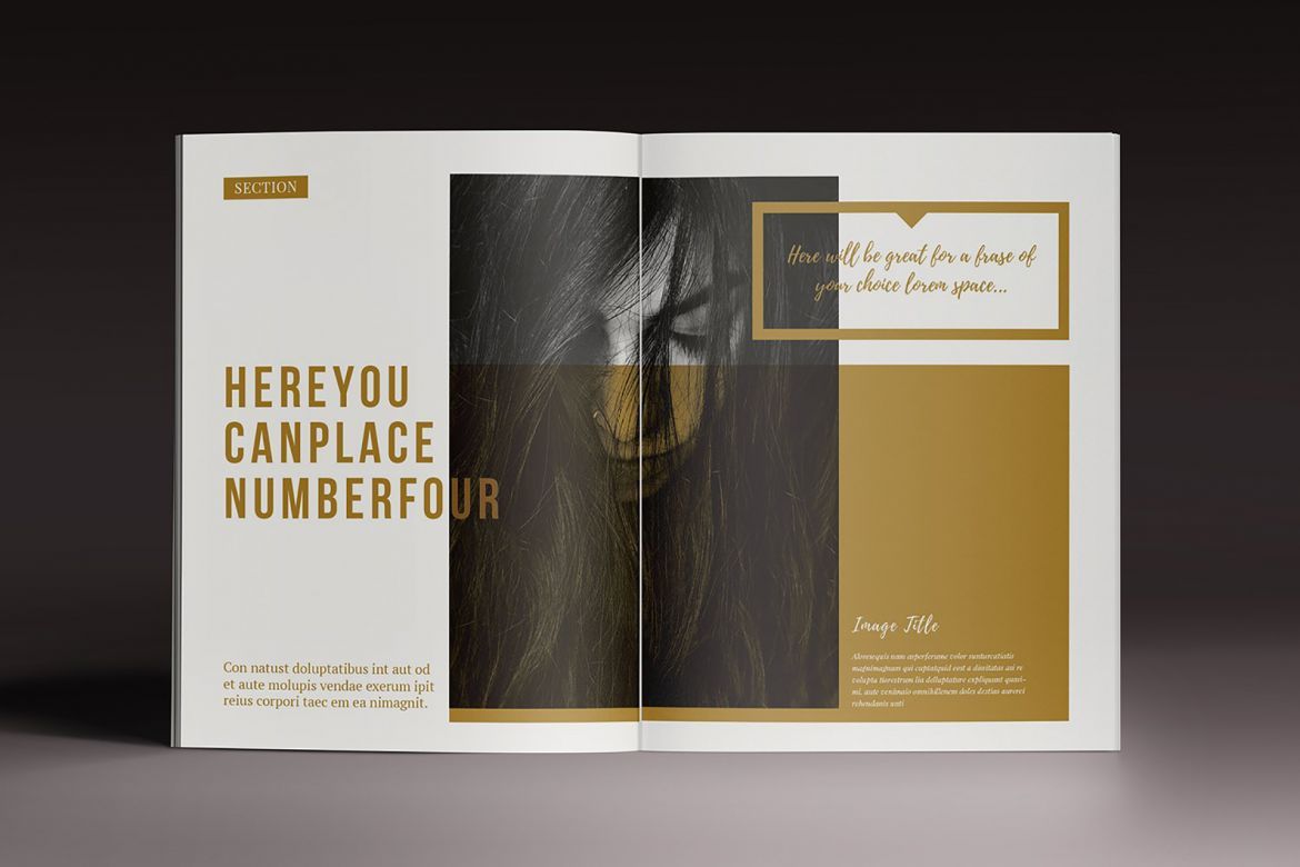 Golden Magazine Indesign Template - view 9