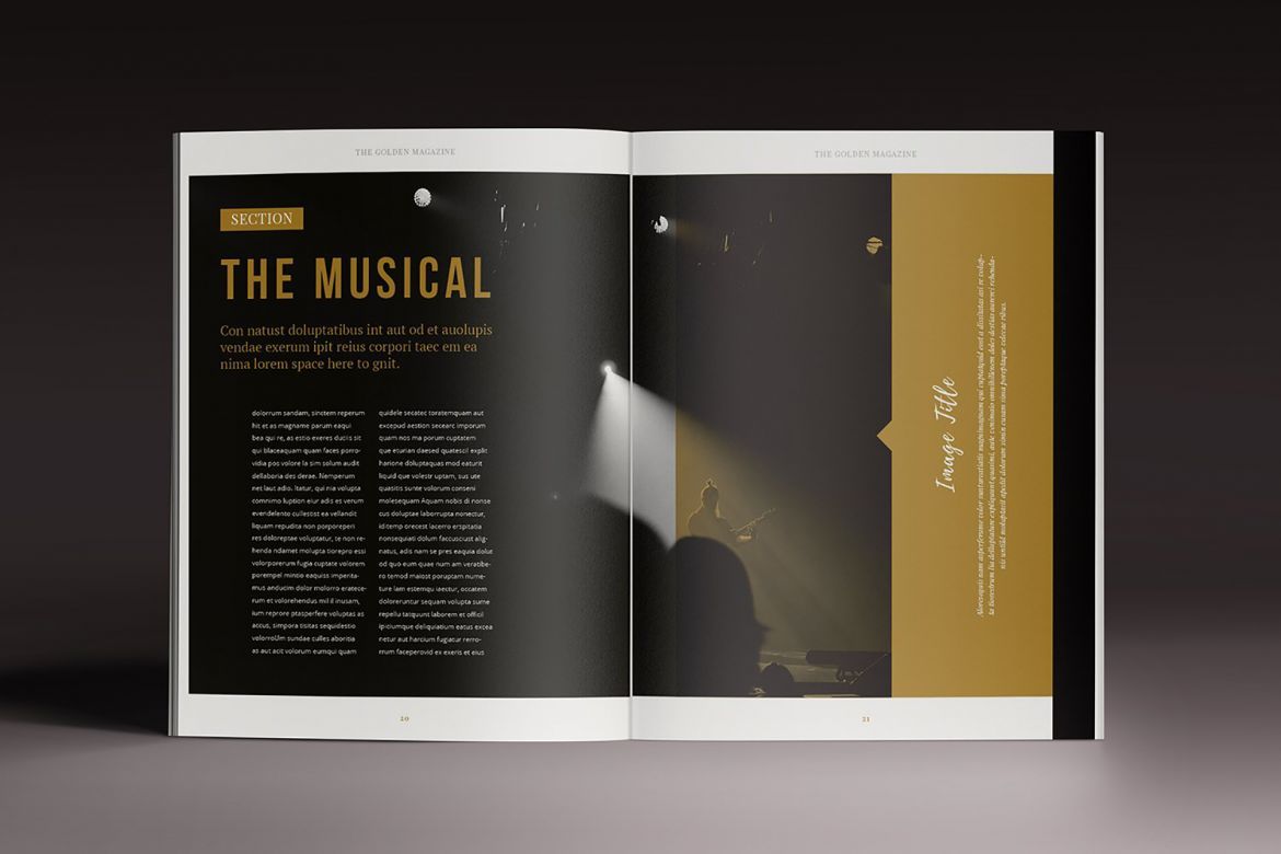 Golden Magazine Indesign Template - view 11