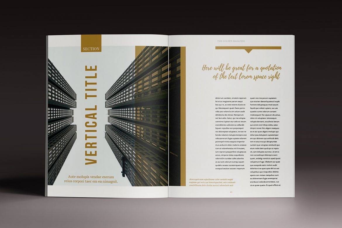 Golden Magazine Indesign Template - view 12