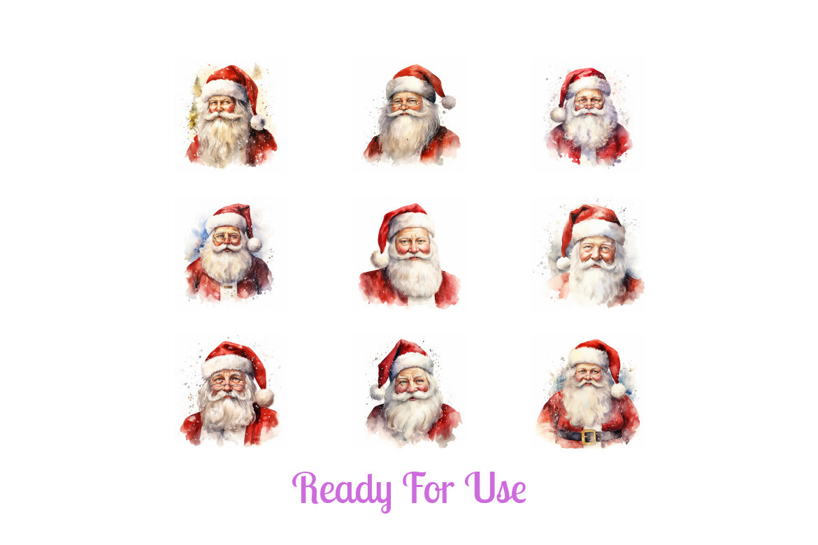 Free santa claus watercolor illustration vol. 10 - view 3