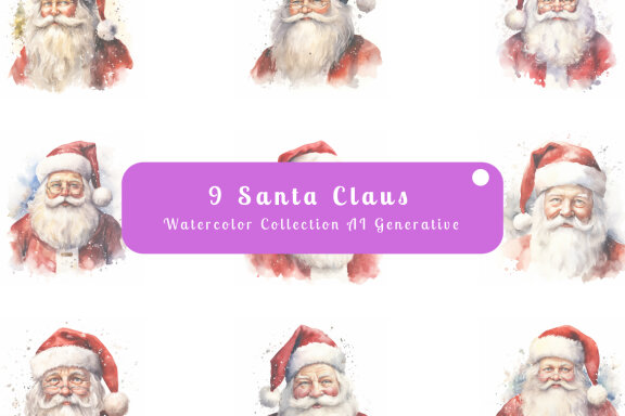 Free santa claus watercolor illustration vol. 10