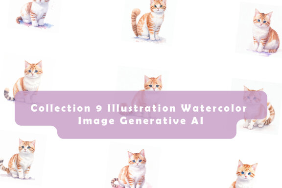 cute cat watercolor FREE illustrations vol. 2