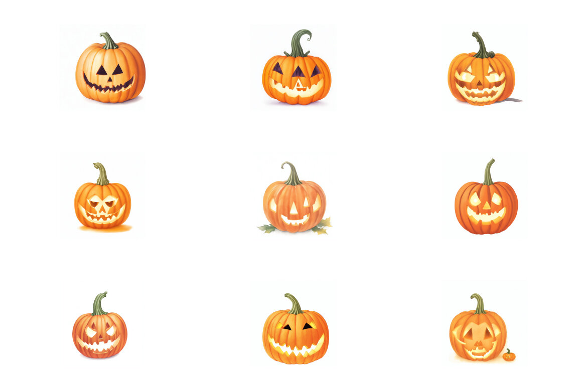 Halloween pumpkin jack o lantern FREE illustrations vol. 10 - view 3