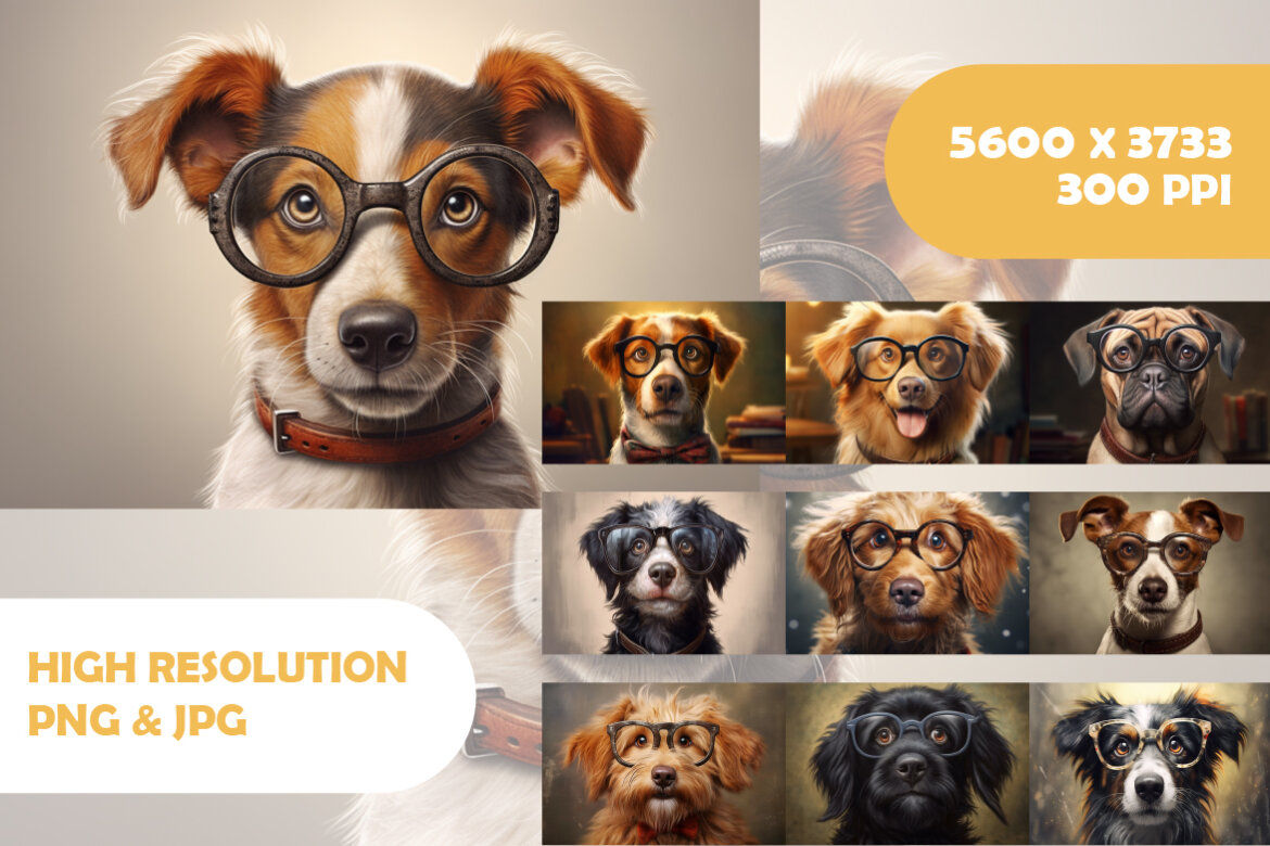 Free collection of dogs wearing glasses vol. 3 alt