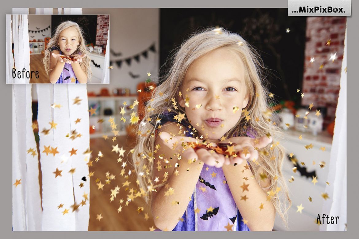 Golden Confetti Photo Overlays alternate