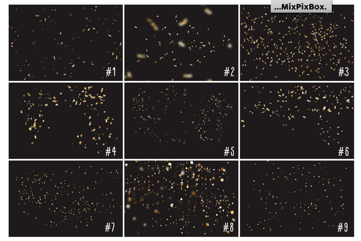 Golden Confetti Photo Overlays - view 5