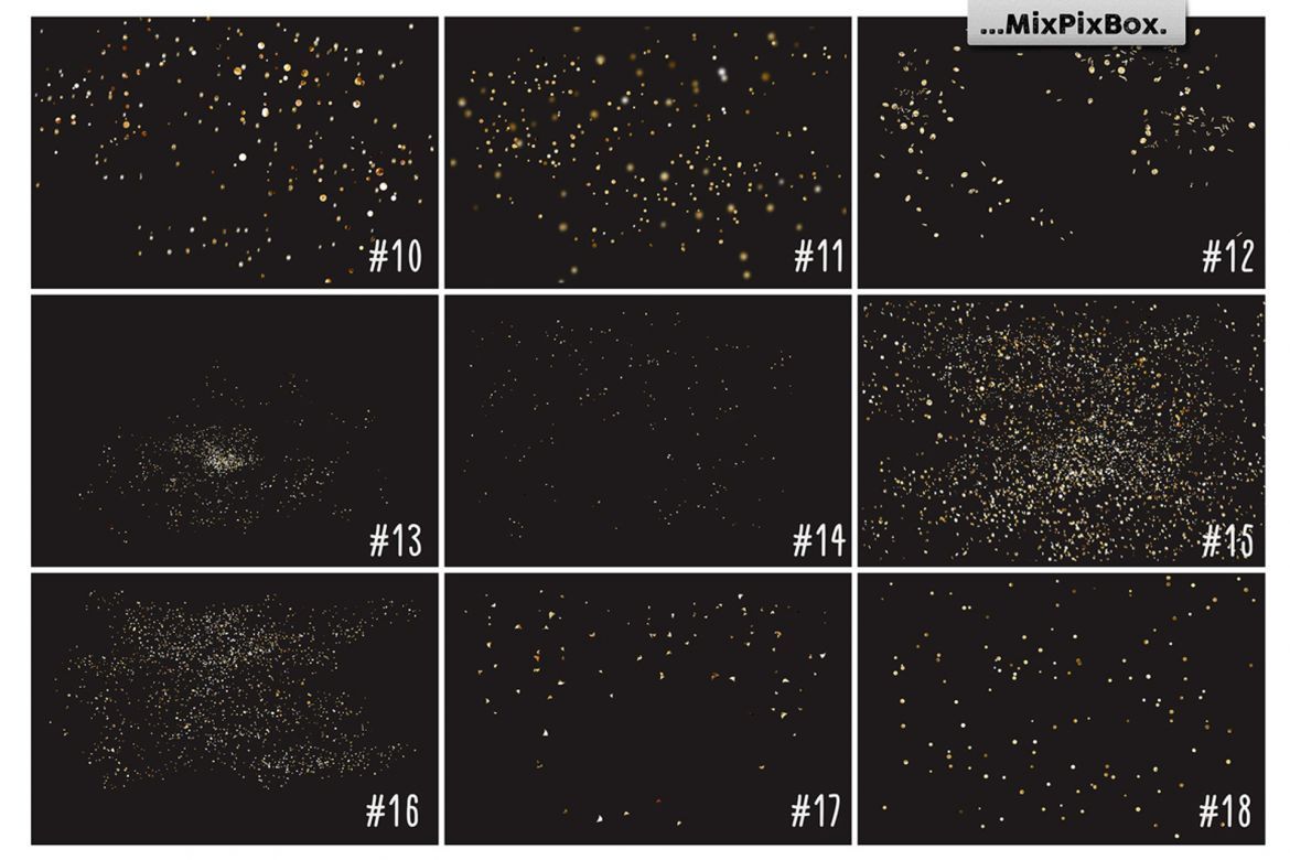 Golden Confetti Photo Overlays - view 6