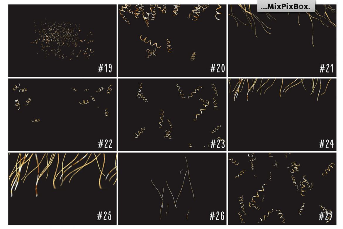 Golden Confetti Photo Overlays - view 7