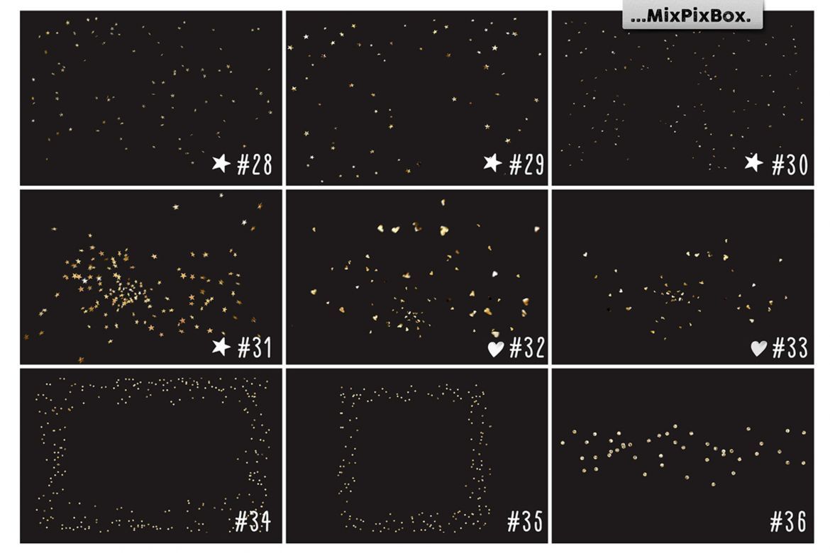 Golden Confetti Photo Overlays - view 8