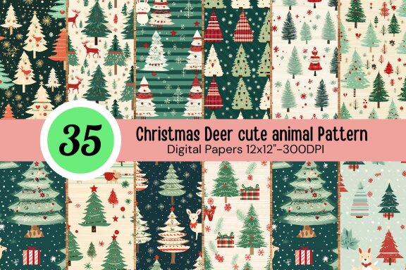 Christmas Deer Cute FREE Patterns