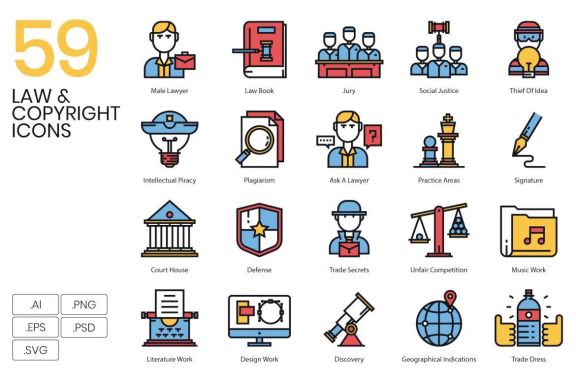 59 Law & Copyright Icons